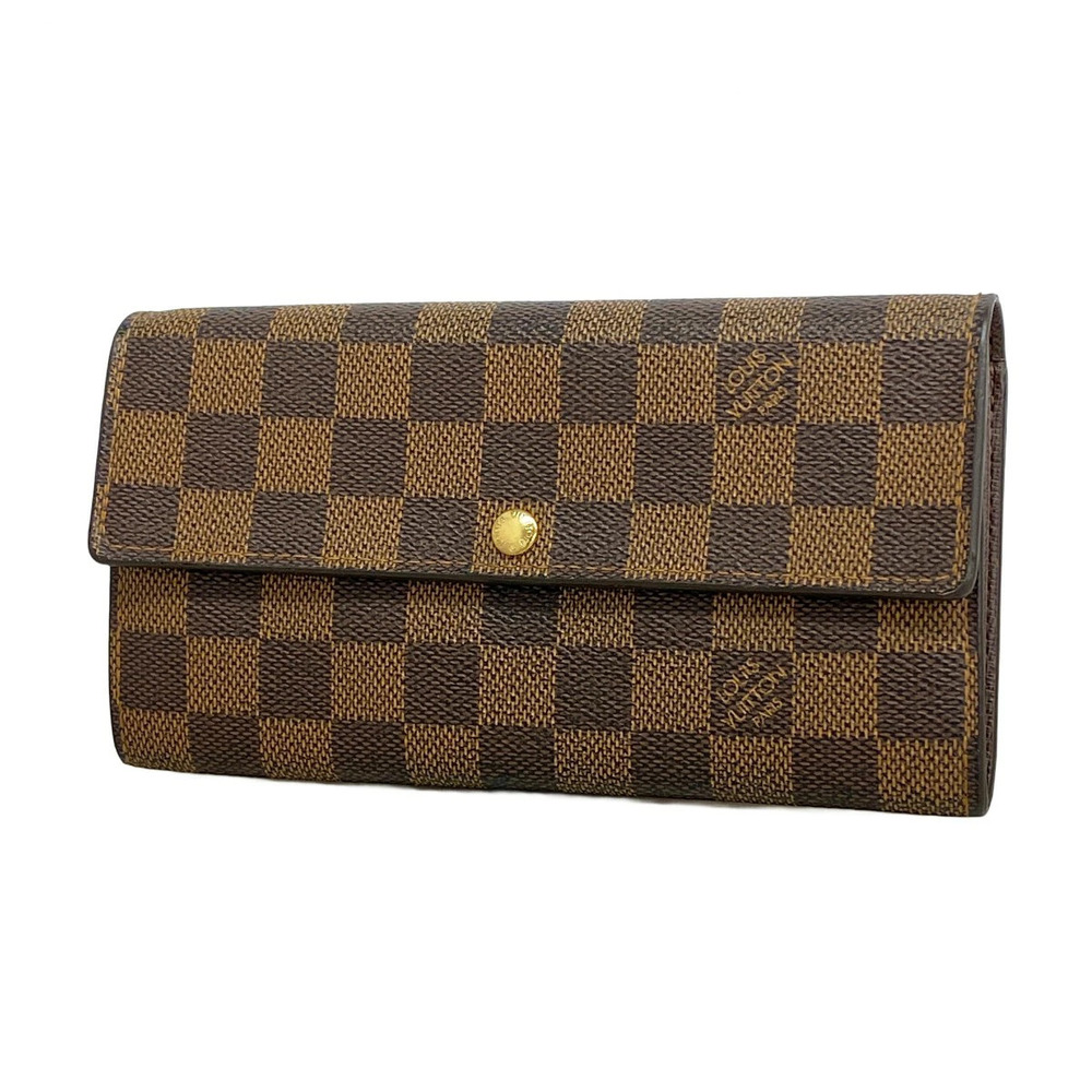 Louis Vuitton Long Wallet Damier Portefeuille Sarah Ebene Brown